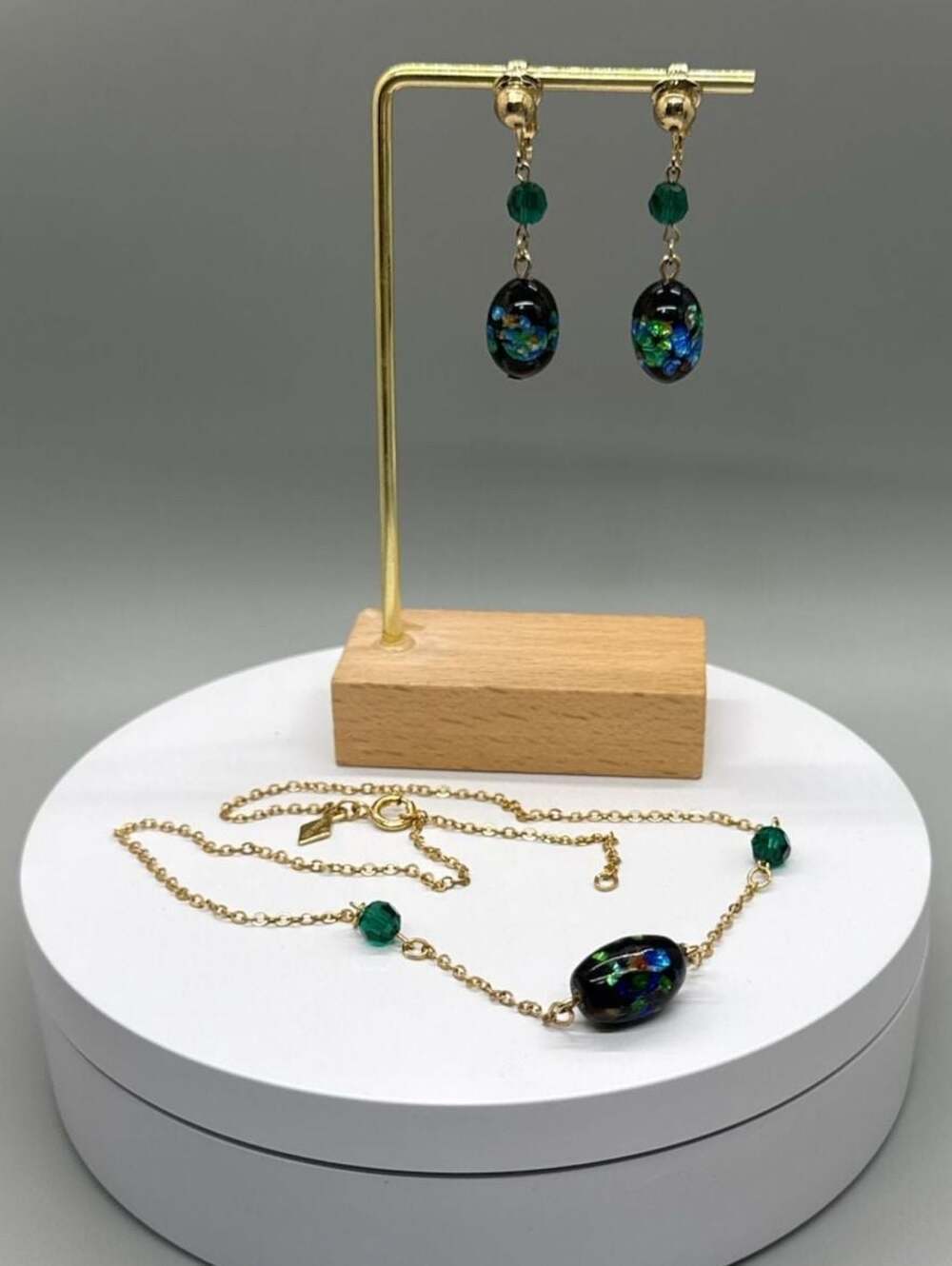 Sarah Coventry Night Garden Necklace and Clip On Earrings Set 70’s Vintage